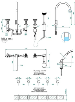 LES ONDES - Bath mixer and handshower supplied by progressive cartridge mixer by THG Paris - view 3